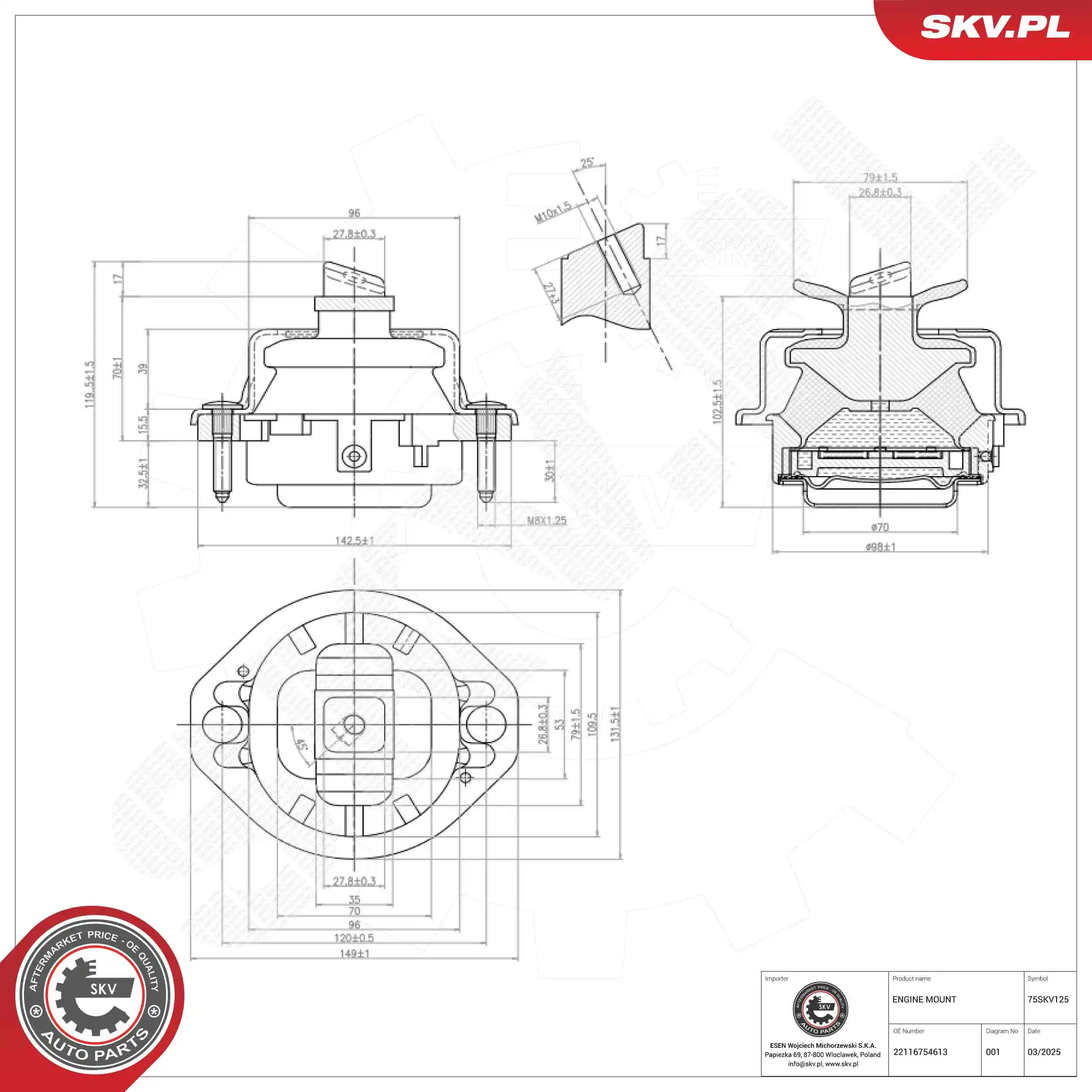 Mounting, engine